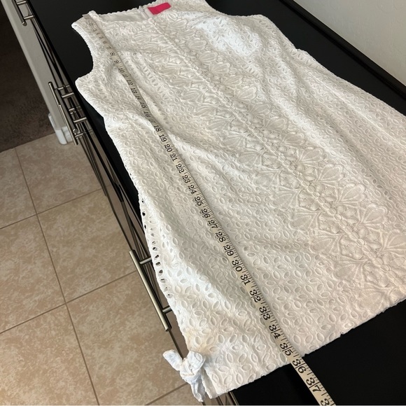 Lilly Pulitzer Melani eyelet Shift Dress 100% Cotton fully lined white Size 10 - Picture 7 of 15